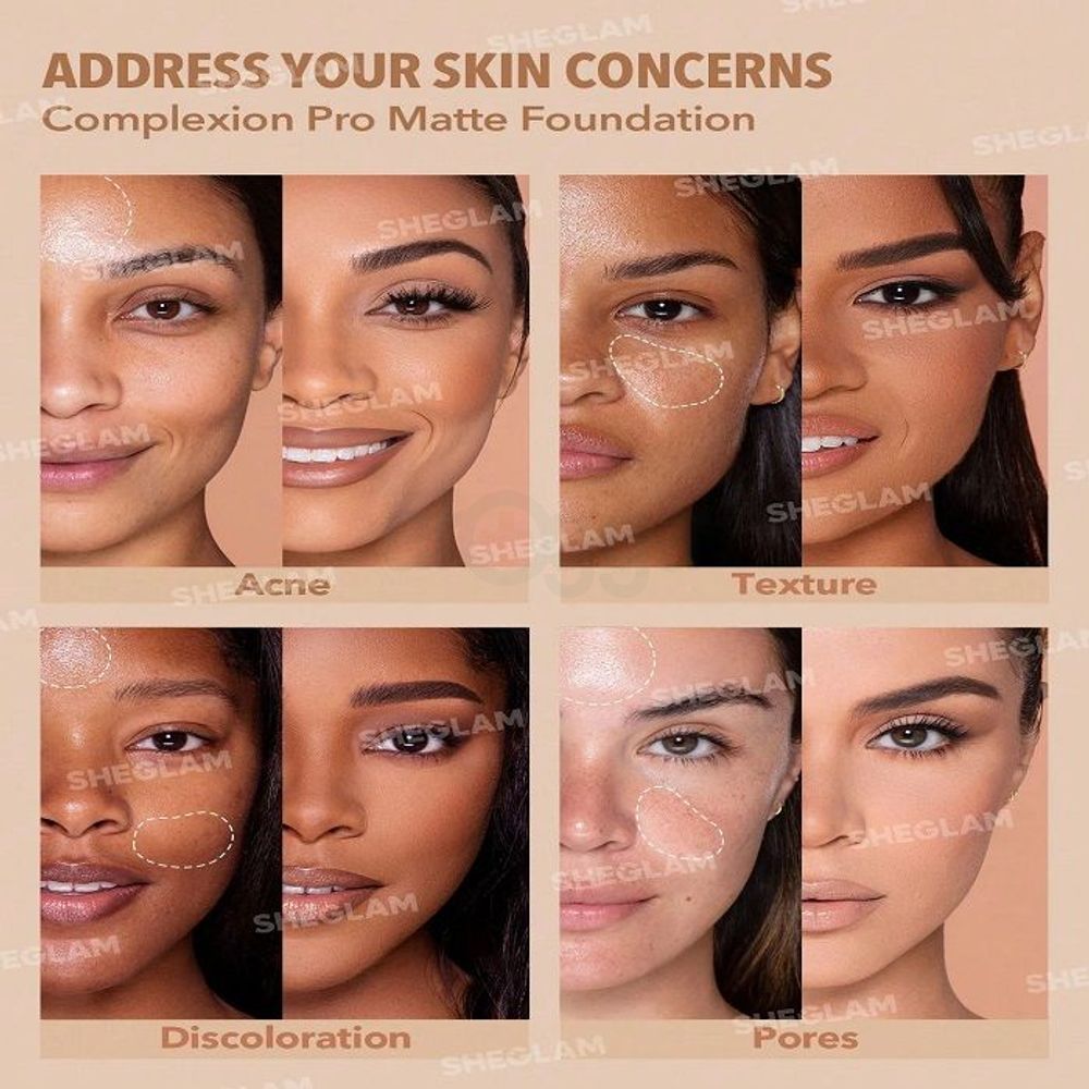 SHEGLAM Complexion Pro Long Lasting Breathable Matte Foundation - Nude  