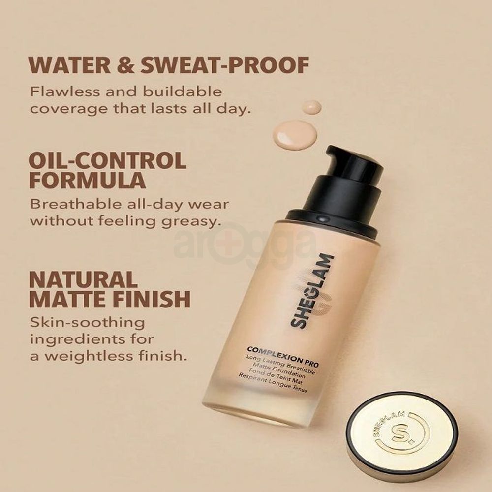 SHEGLAM Complexion Pro Long Lasting Breathable Matte Foundation - Nude  