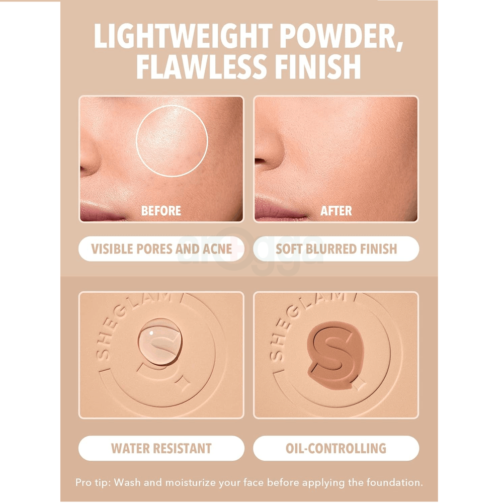 SHEGLAM Skin Focus High Coverage Powder Foundation - Bamboo  