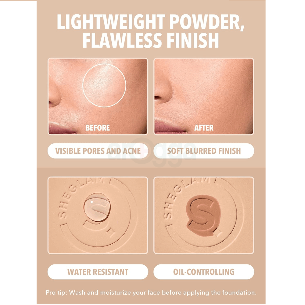 SHEGLAM Skin Focus High Coverage Powder Foundation - Shell  