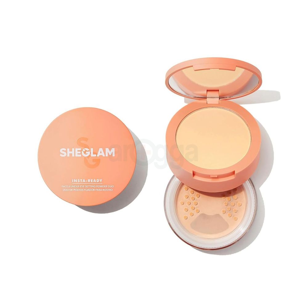SHEGLAM Insta-Ready Face & Under Eye Setting Powder Duo - Toasted Almond  
