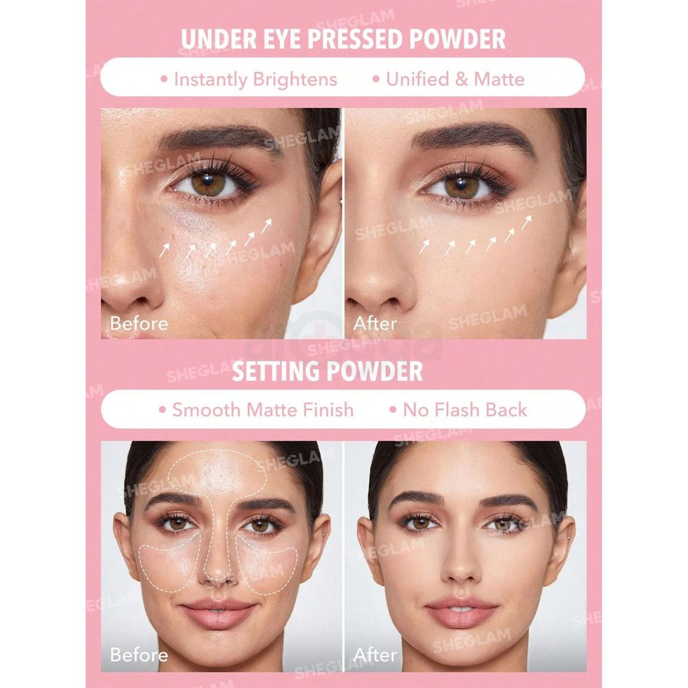 SHEGLAM Insta-Ready Face & Under Eye Setting Powder Duo - Bubblegum  