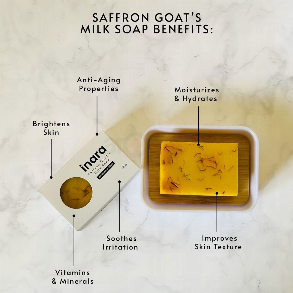 Inara Saffron Goat's Milk Soap (Handmade) 100g  