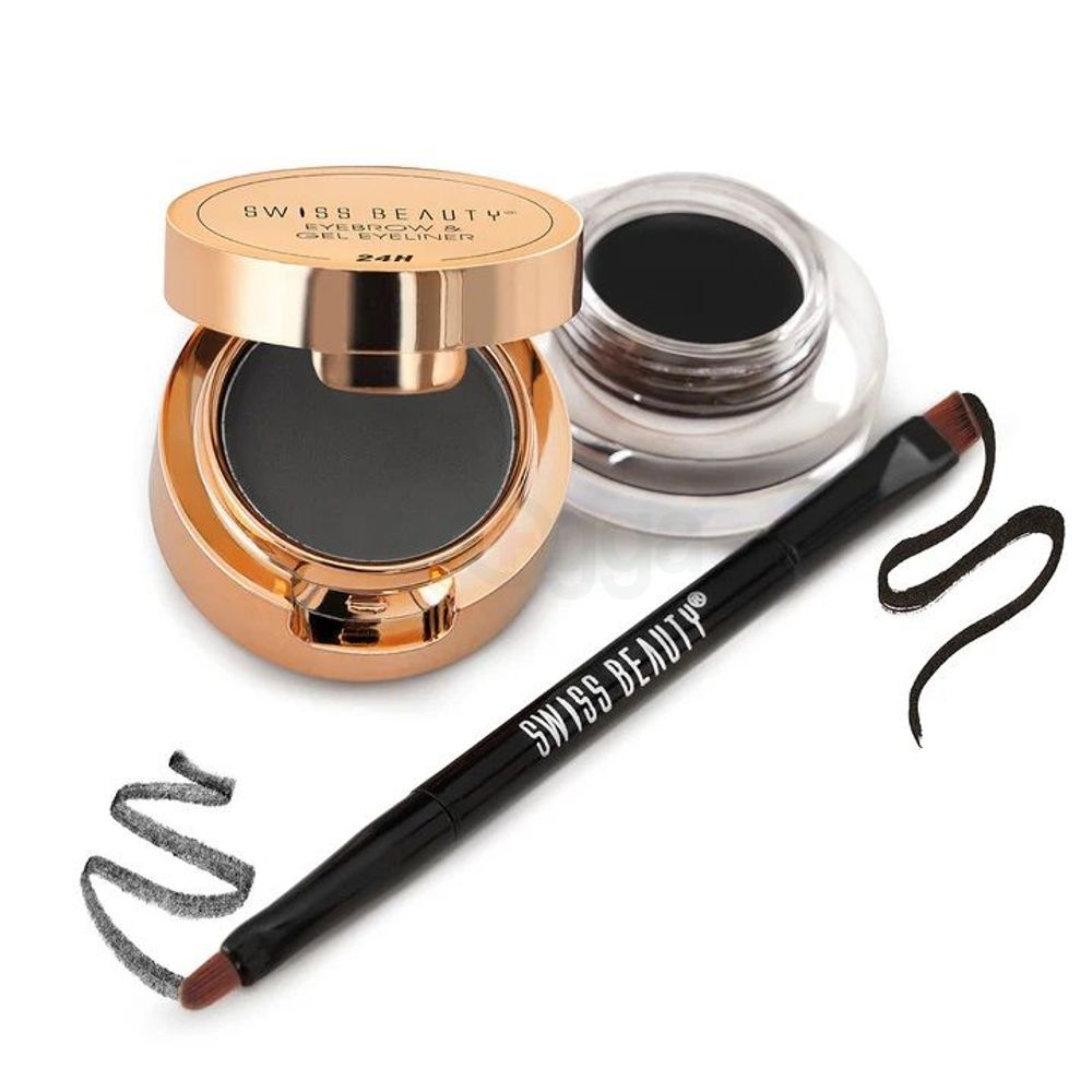 Swiss Beauty Eyebrow & Gel Eyeliner 2 in 1- Black  