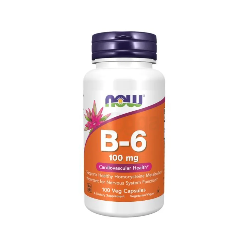 NOW Vitamin B-6 100mg Veg 100 Capsules  