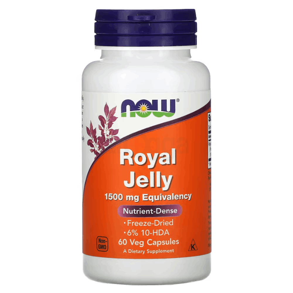 NOW Royal Jelly 1500mg Equivalency Nutrient-Dense 60 Capsules  
