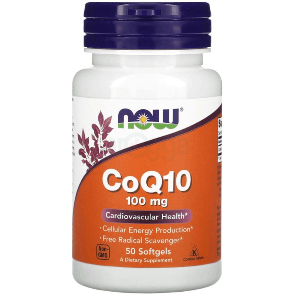 NOW CoQ10 100mg Cardiovascular Health Cellular Energy Production Free Radical Scavenger 50 Capsules  