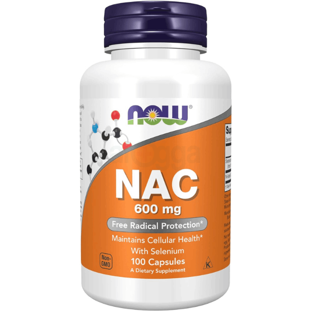 NOW Supplements, NAC (N-Acetyl Cysteine) 600 mg with Selenium, 100 Veg Capsules  