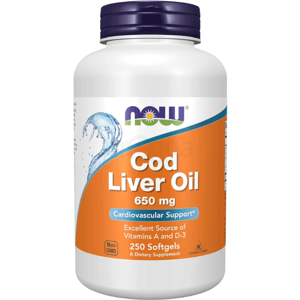 NOW Foods Supplements, Cod Liver Oil 650 mg,Vitamins A and D-3, 250 Softgels
  