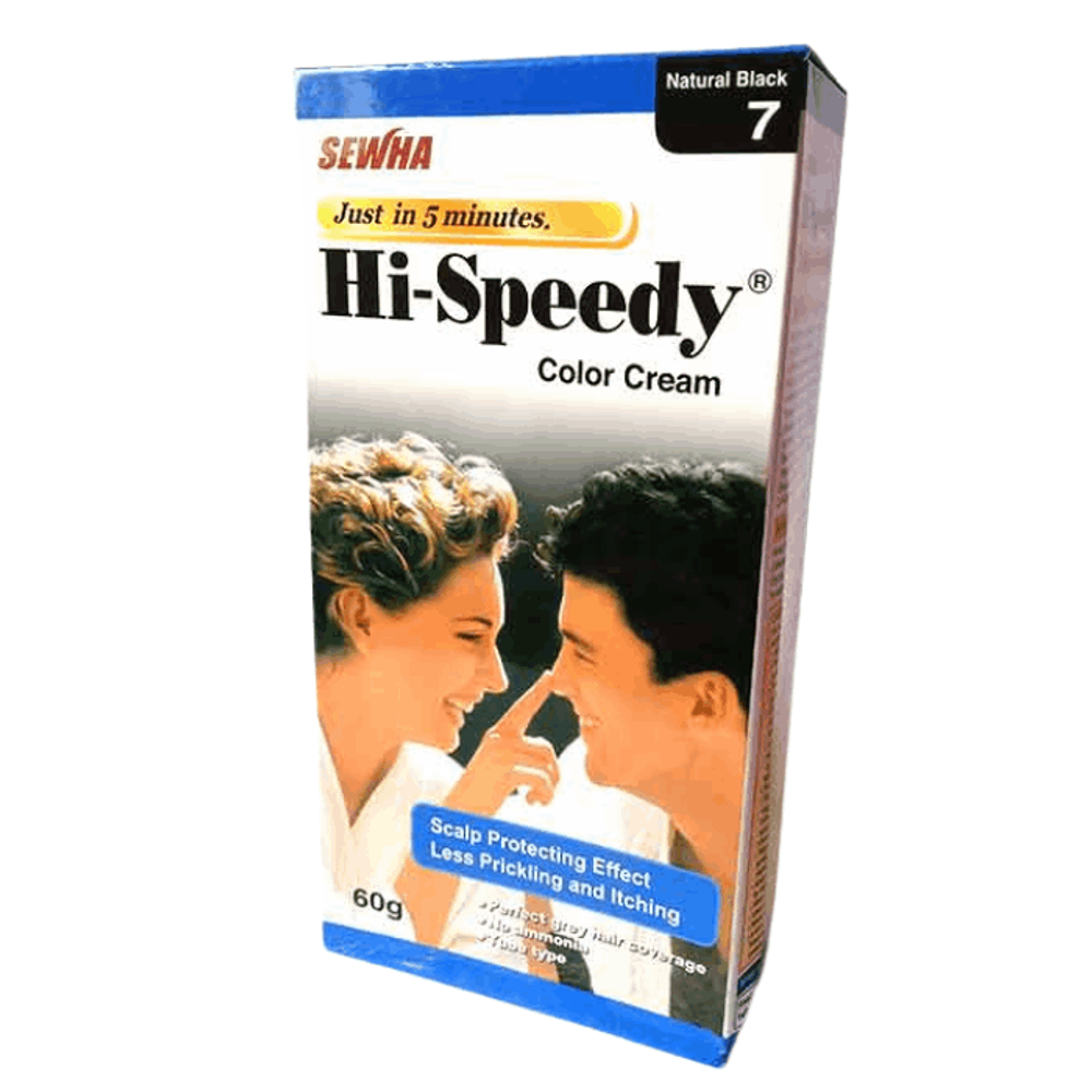 Hi-Speedy 7 Natural Black Hair Color Cream-60gm - Arogga Beauty Store