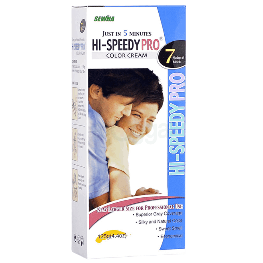 Hi-Speedy Pro 7 Natural Black Hair Color Cream-125gm  