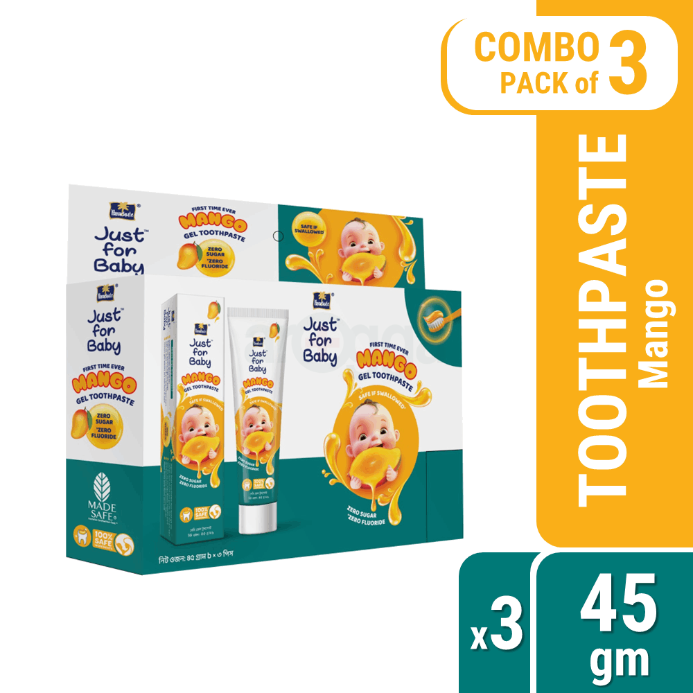 Parachute Just for Baby - Baby Gel Toothpaste 45g (Mango) - Pack of 3  