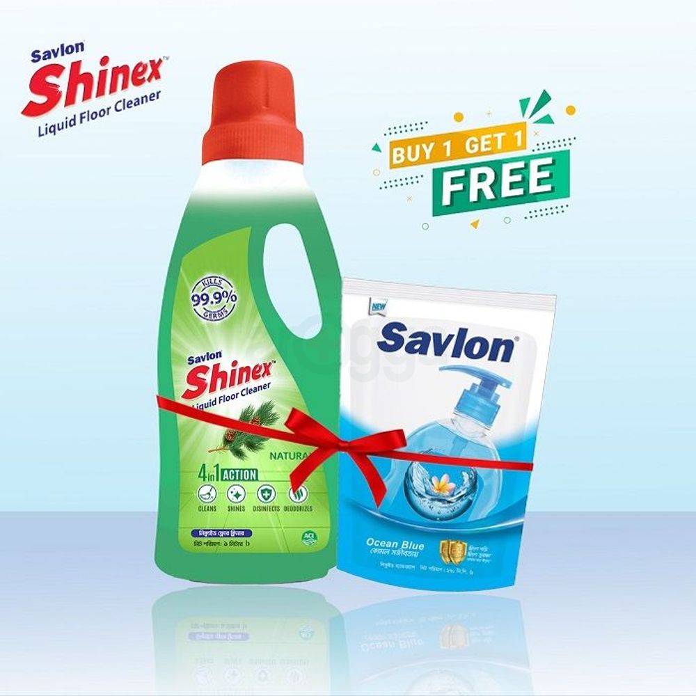 Buy 1 Shinex Floor Cleaner Natural 1000ml Get 1 Ocean Blue Handwash 170ml Pouch Free  