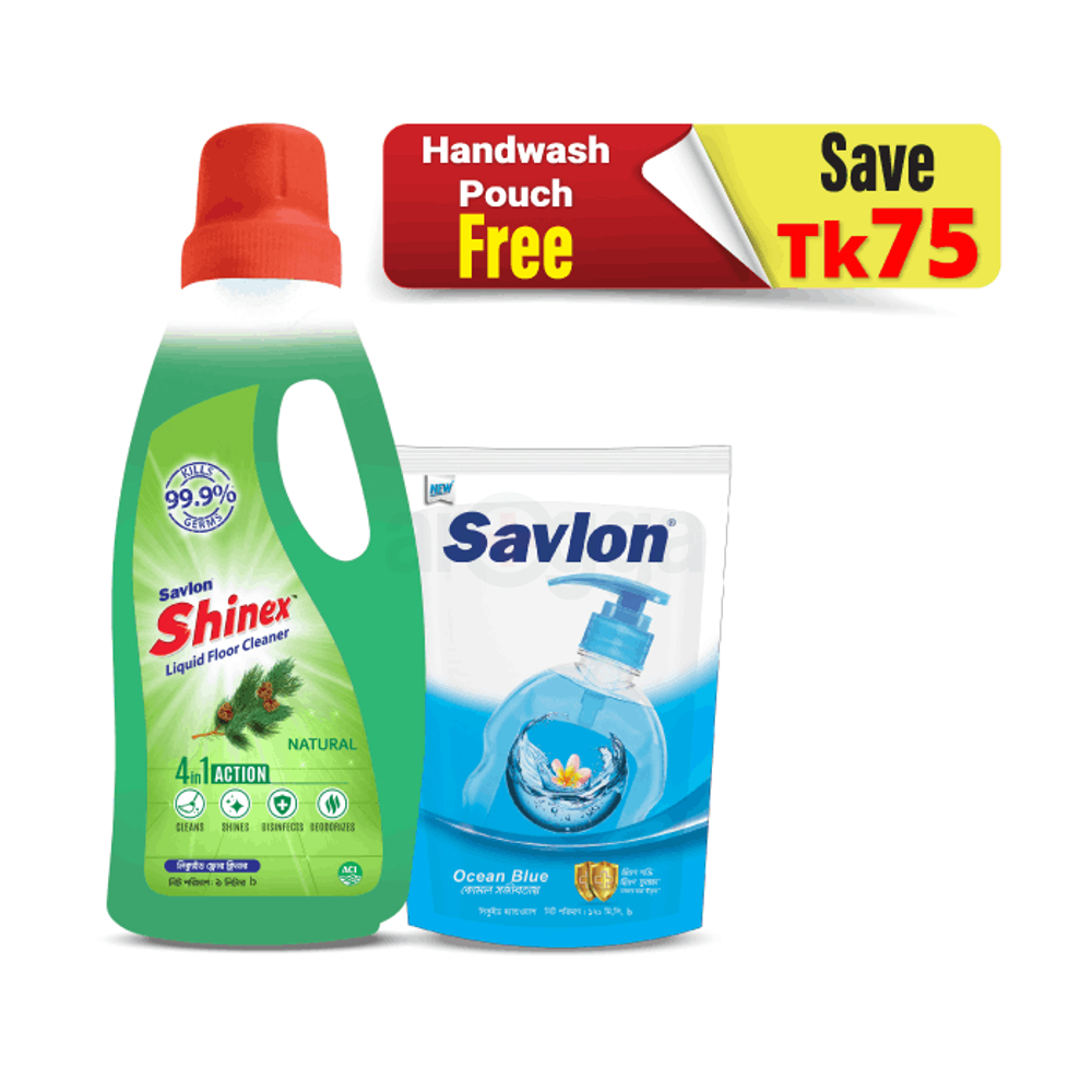 Buy 1 Shinex Floor Cleaner Natural 1000ml Get 1 Ocean Blue Handwash 170ml Pouch Free  