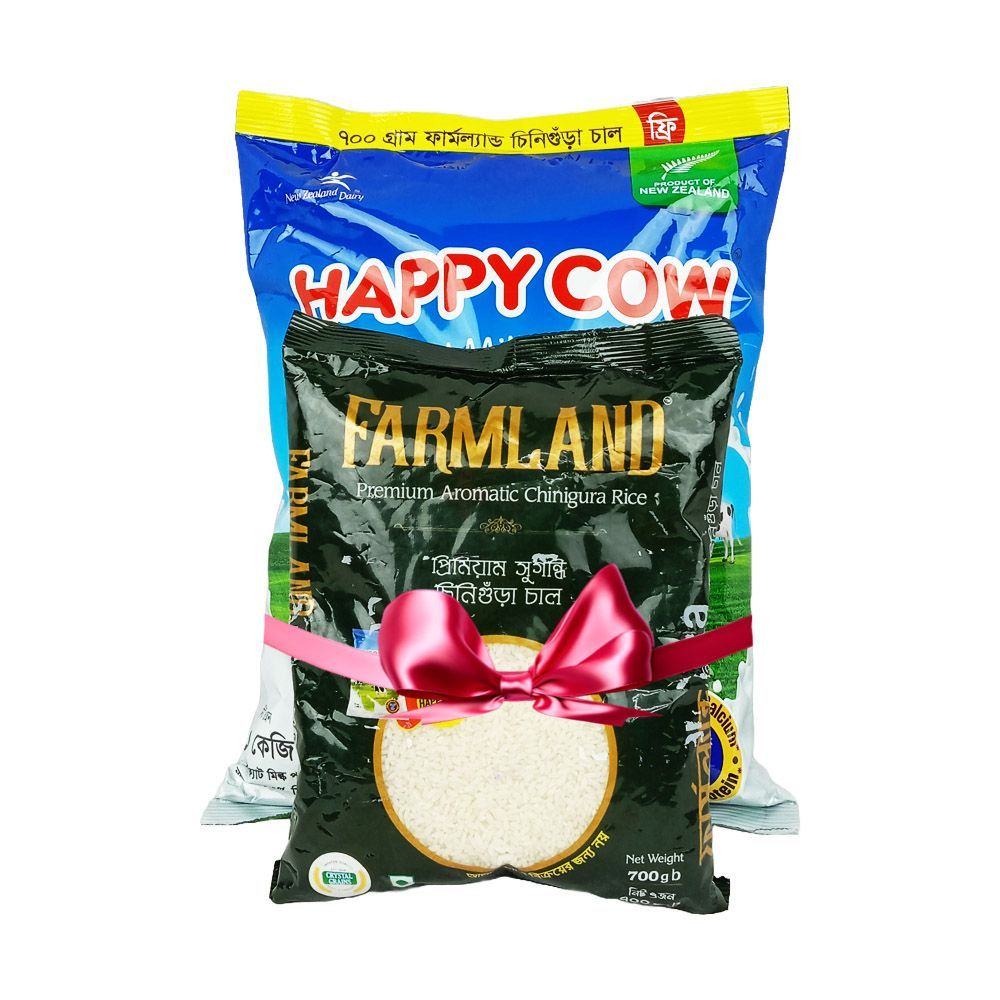 Happy Cow Instant Milk Powder 1kg(Free 700gm Farmland Chinigura rice)  