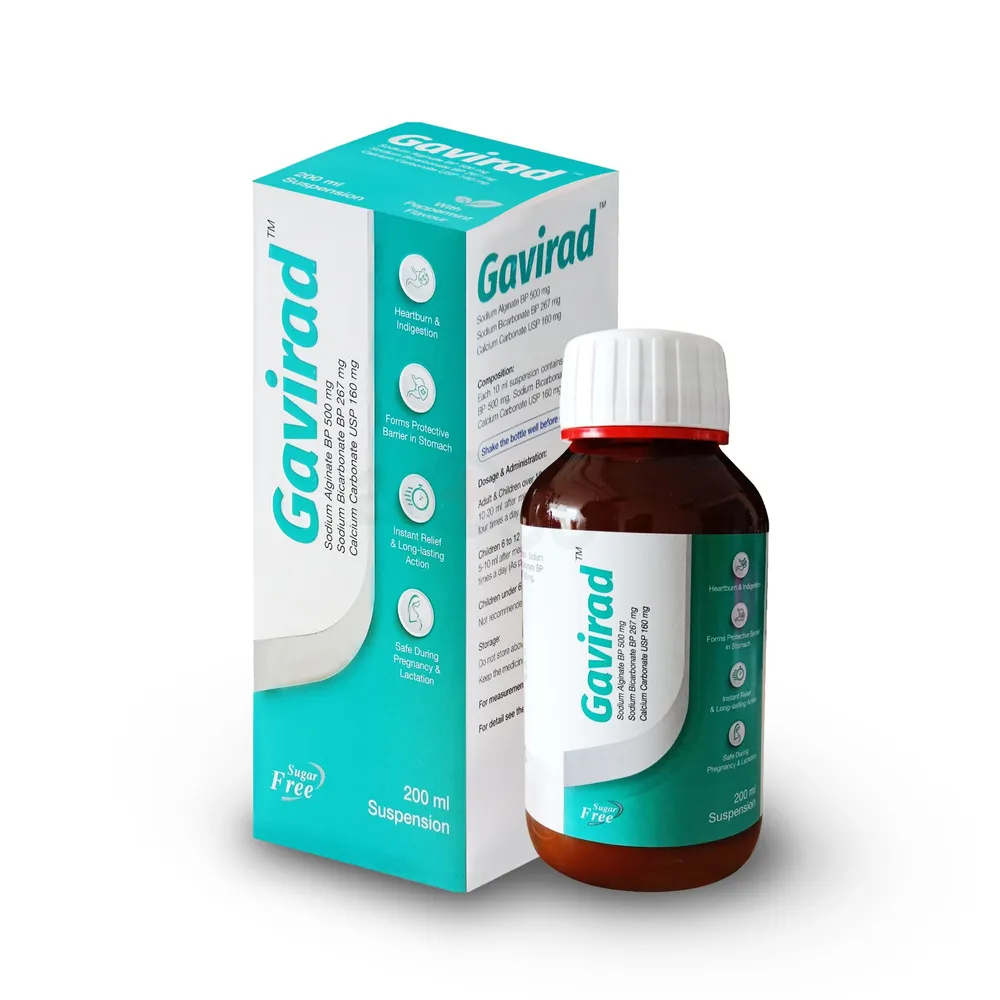 Gavirad 200ml 500mg+267mg+160mg/10ml syrup
