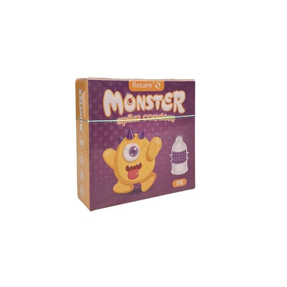 Recare Monster Condom - Spike Funny Shape Condom 1Pcs Pack Purple  