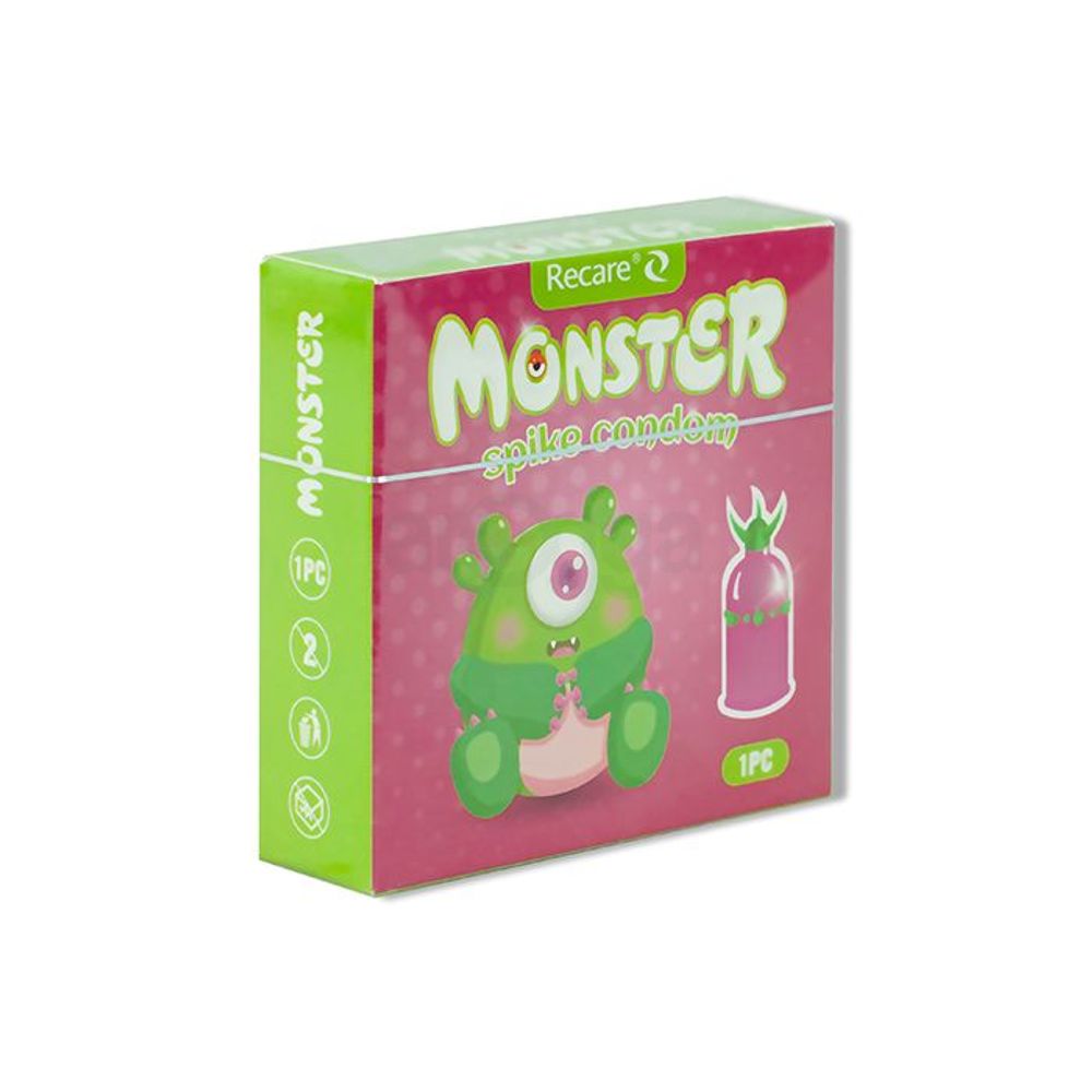 Recare Monster Condom - Spike Funny Shape Condom 1Pcs Pack  Pink  