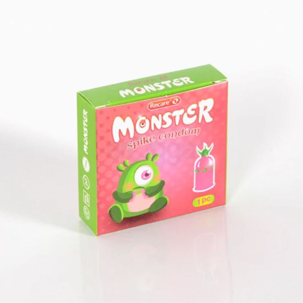 Recare Monster Condom - Spike Funny Shape Condom 1Pcs Pack  Pink  