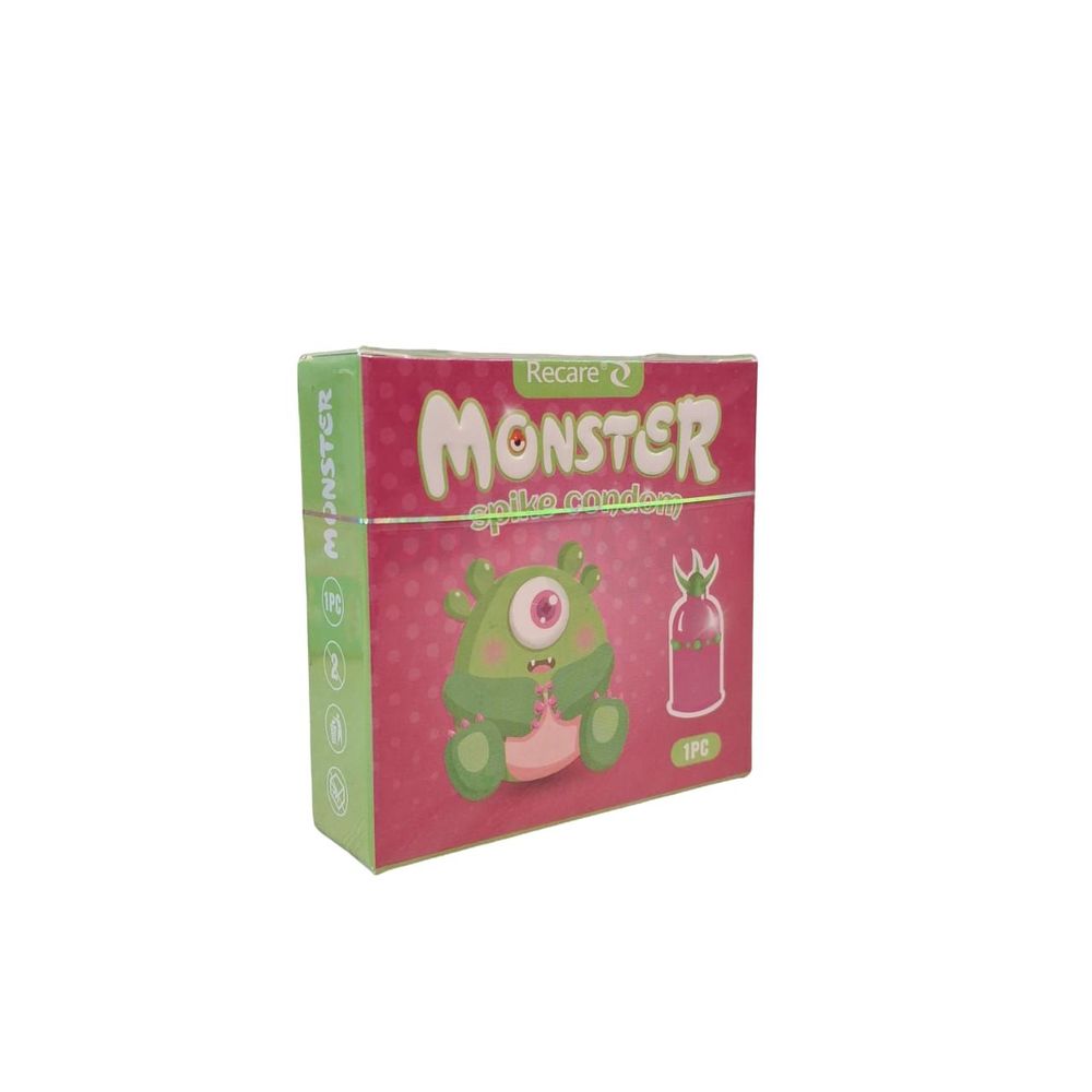 Recare Monster Condom - Spike Funny Shape Condom 1Pcs Pack  Pink  