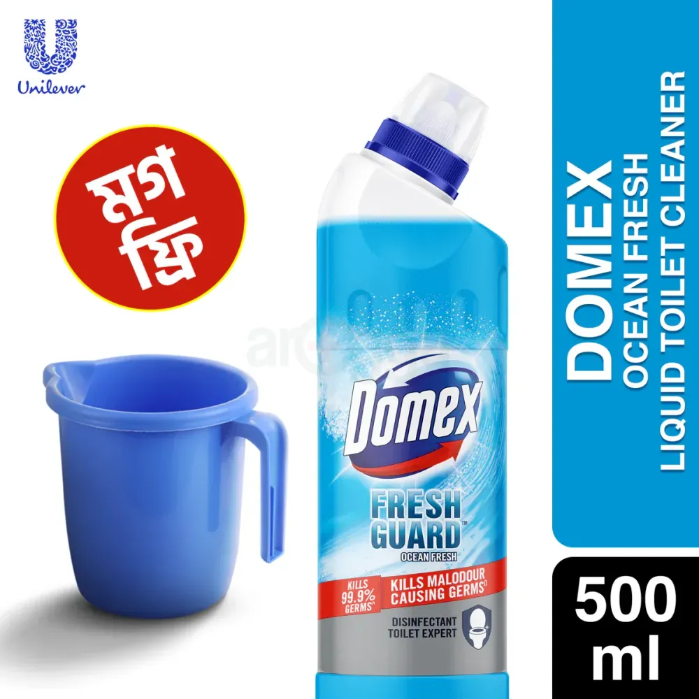 Domex Toilet Cleaning Liquid Ocean Fresh 500ml with Free Mug - Arogga ...