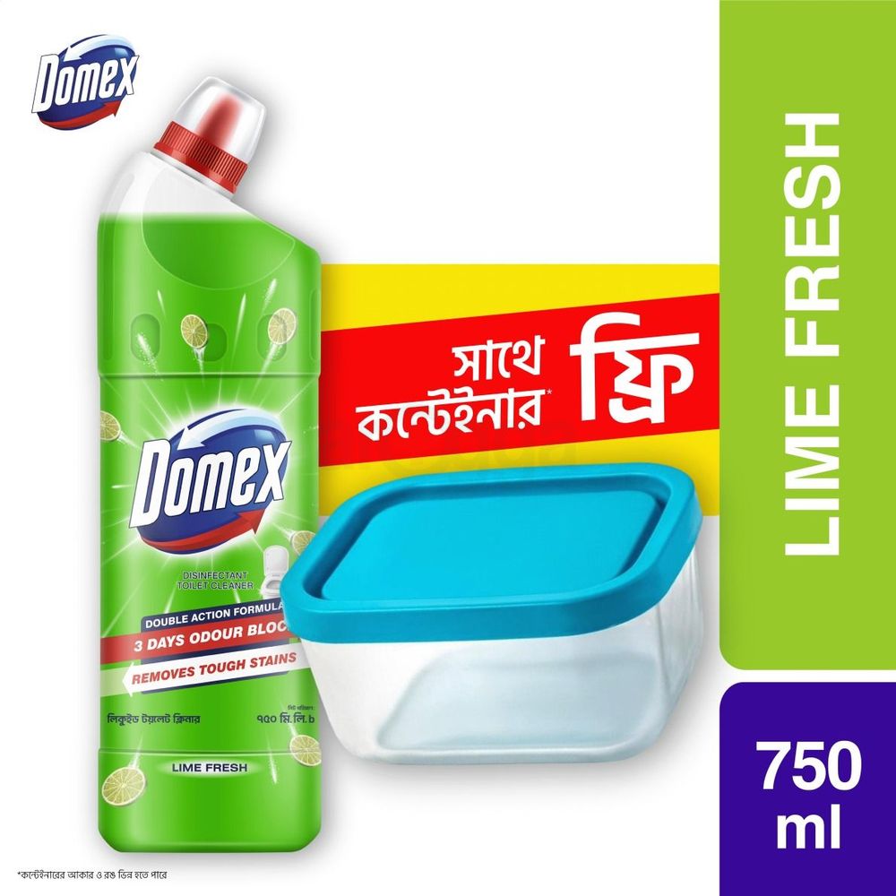 Domex Toilet Cleaning Liquid Lime Fresh 750ml With Container Free  