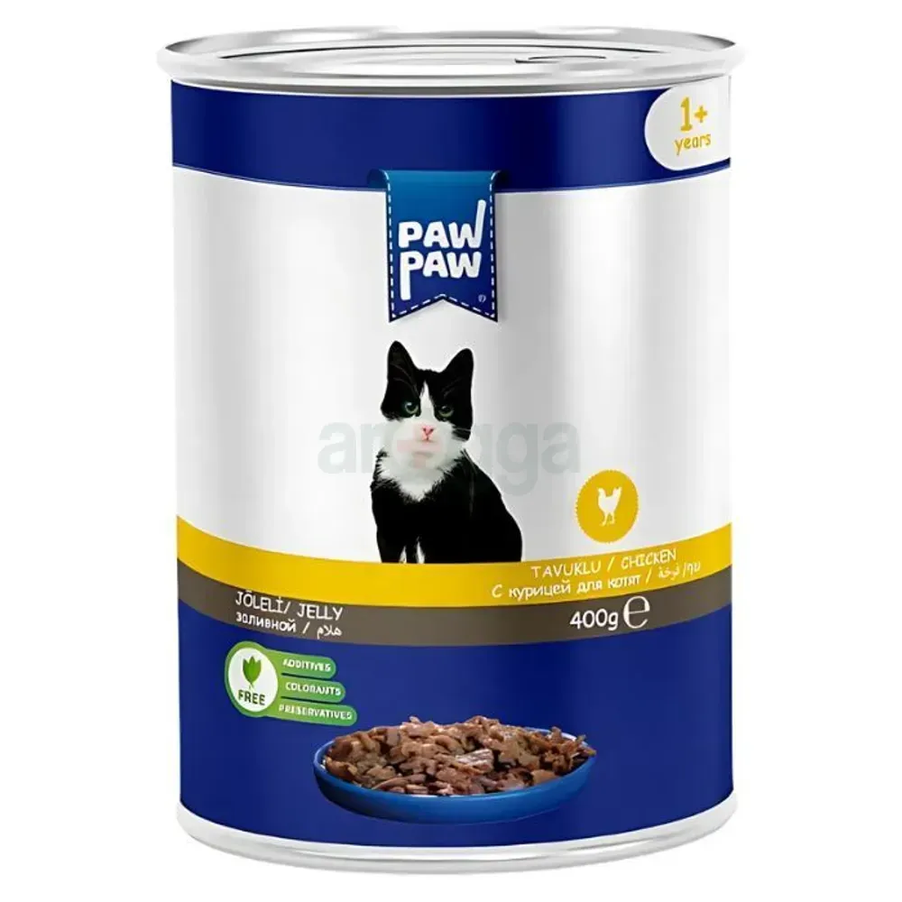 Paw Paw Adult Cat Food 400g Can Chicken    