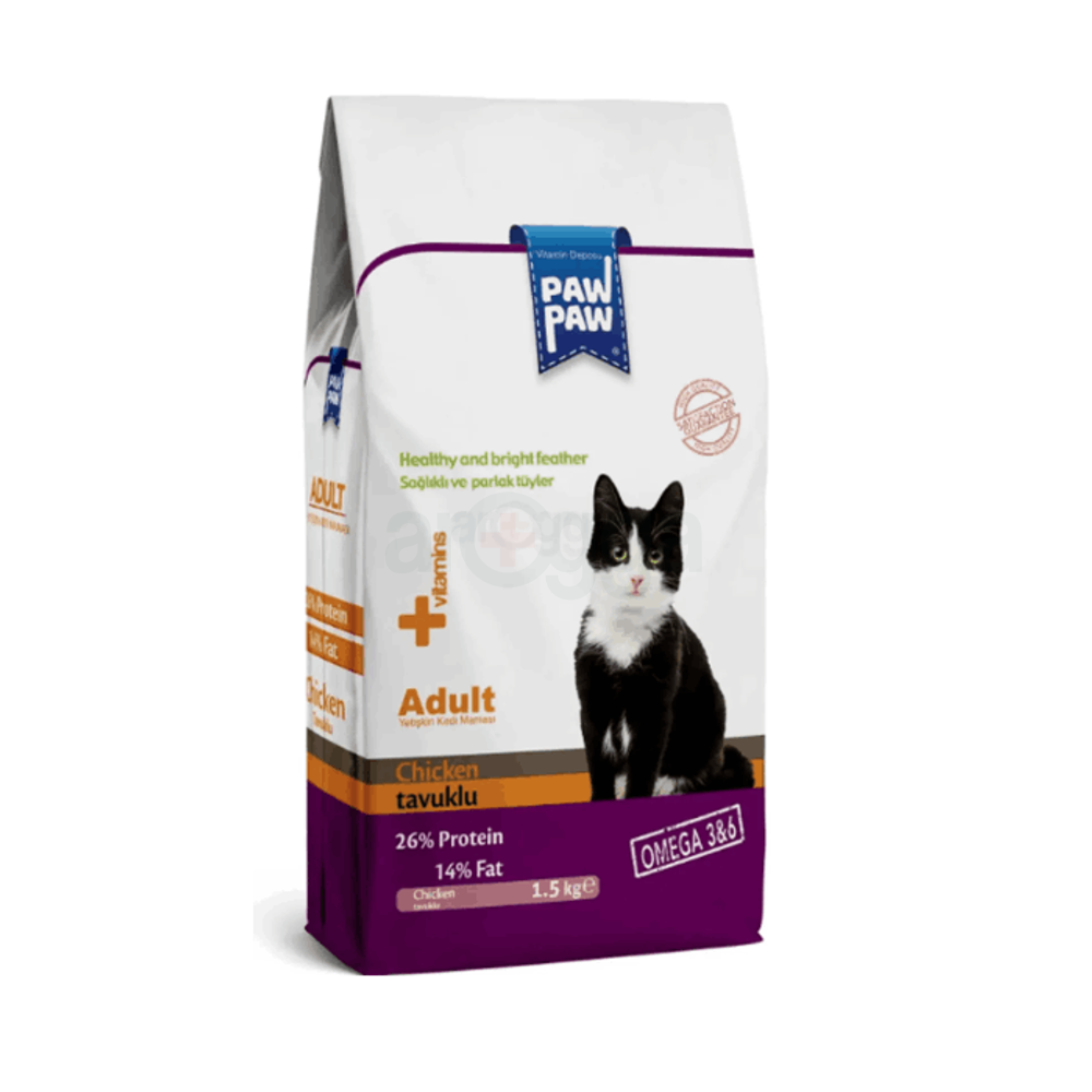 Paw Paw Adult Cat Food Chicken Tavuklu - 1.5kg Pack  