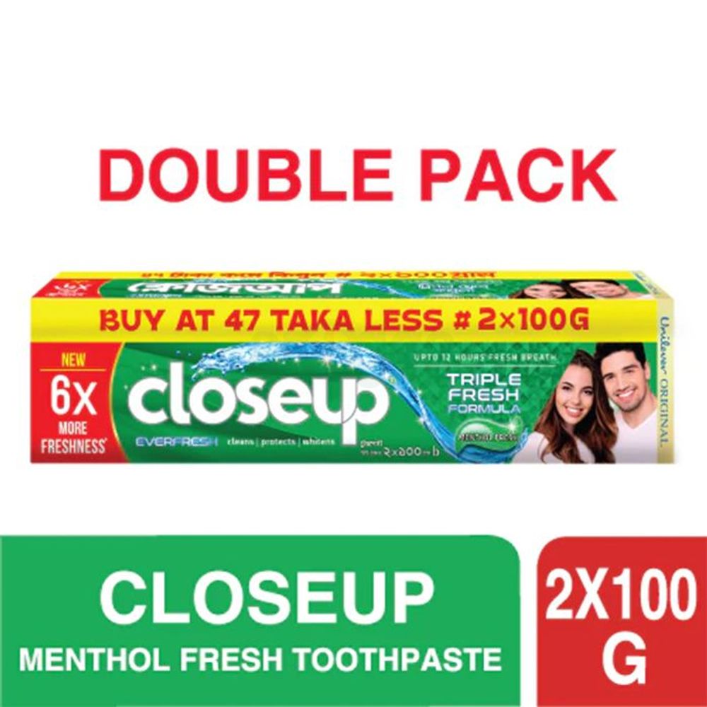 Closeup Toothpaste Menthol Fresh (Twin Pack 2X100g)  