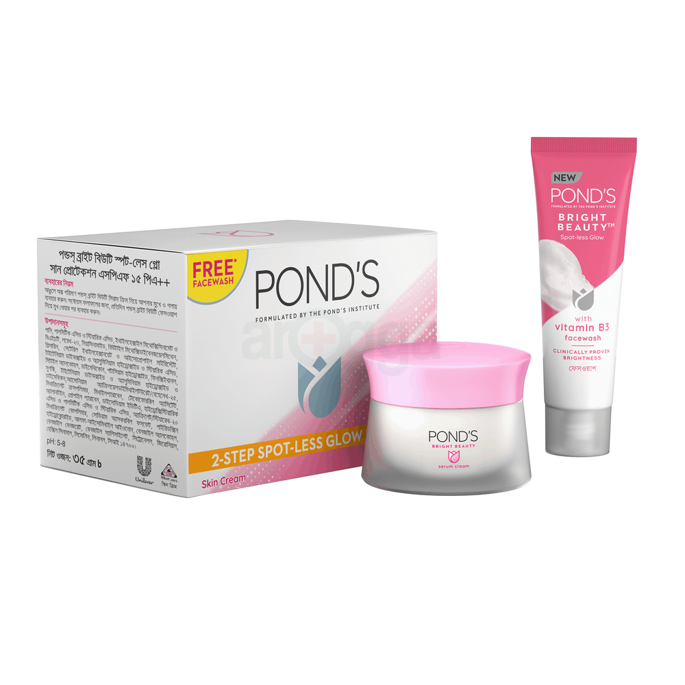 Pond's Bright Beauty Serum Cream 35g (Free Pond's Facewash Bright Beauty 19g)  