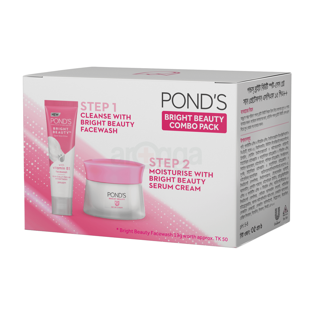 Pond's Bright Beauty Serum Cream 35g (Free Pond's Facewash Bright Beauty 19g)  