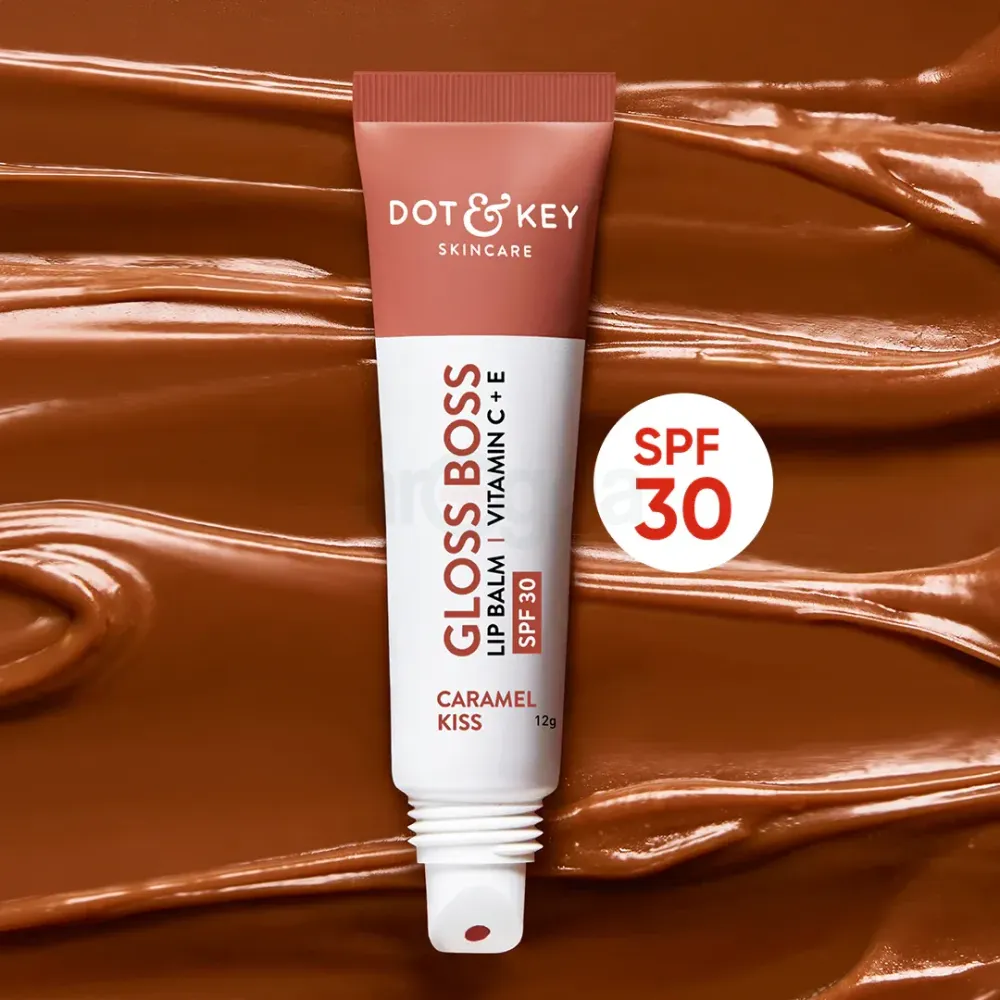 Dot and Key Gloss Boss Vitamin C + E Lip Balm with SPF 30 - Caramel Kiss  