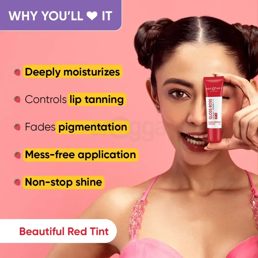 Dot and Key Gloss Boss Vitamin C + E Lip Balm with SPF 30 -  Strawberry Crush  