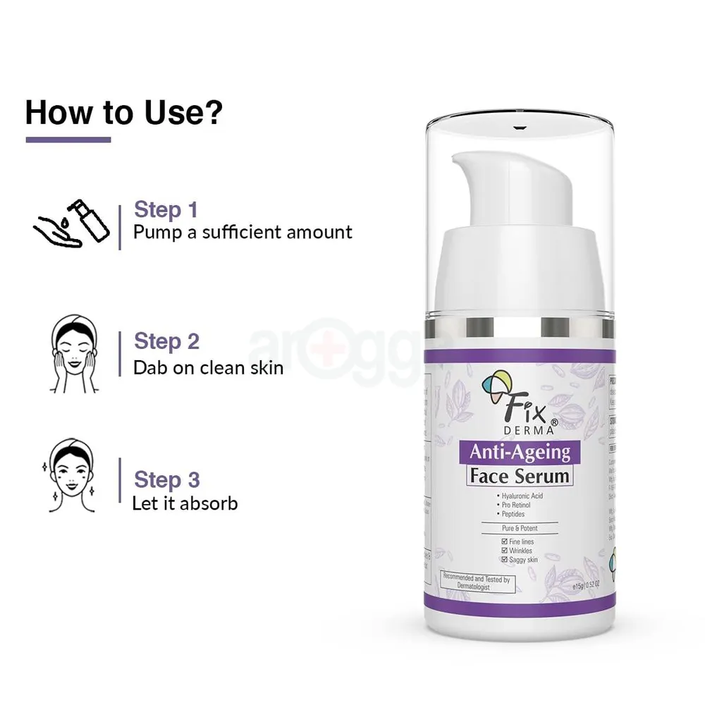 Fixderma Anti Ageing Face Serum with Hyaluronic Acid Serum & Pro Retinol  