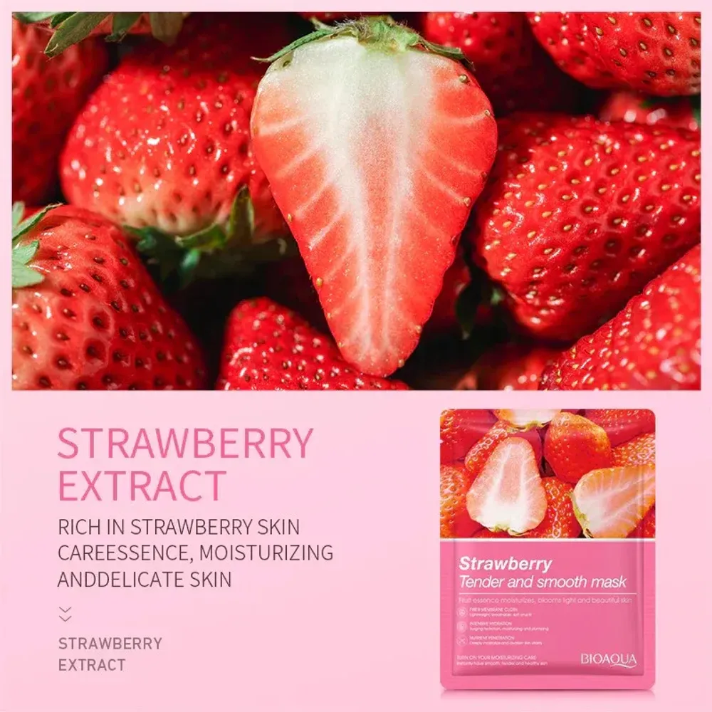 Bioaqua Strawberry Tender and Smooth Sheet Mask - 25g  