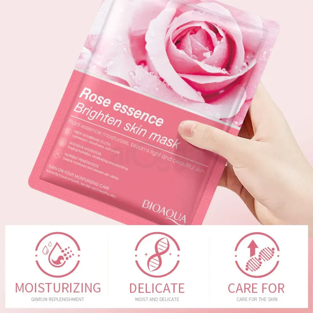 Bioaqua Rose Essence Brightening Skin Sheet Mask - 25g  