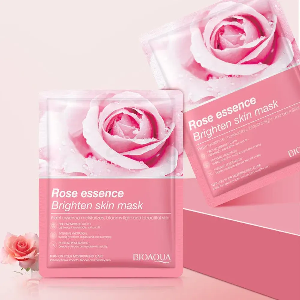 Bioaqua Rose Essence Brightening Skin Sheet Mask - 25g  
