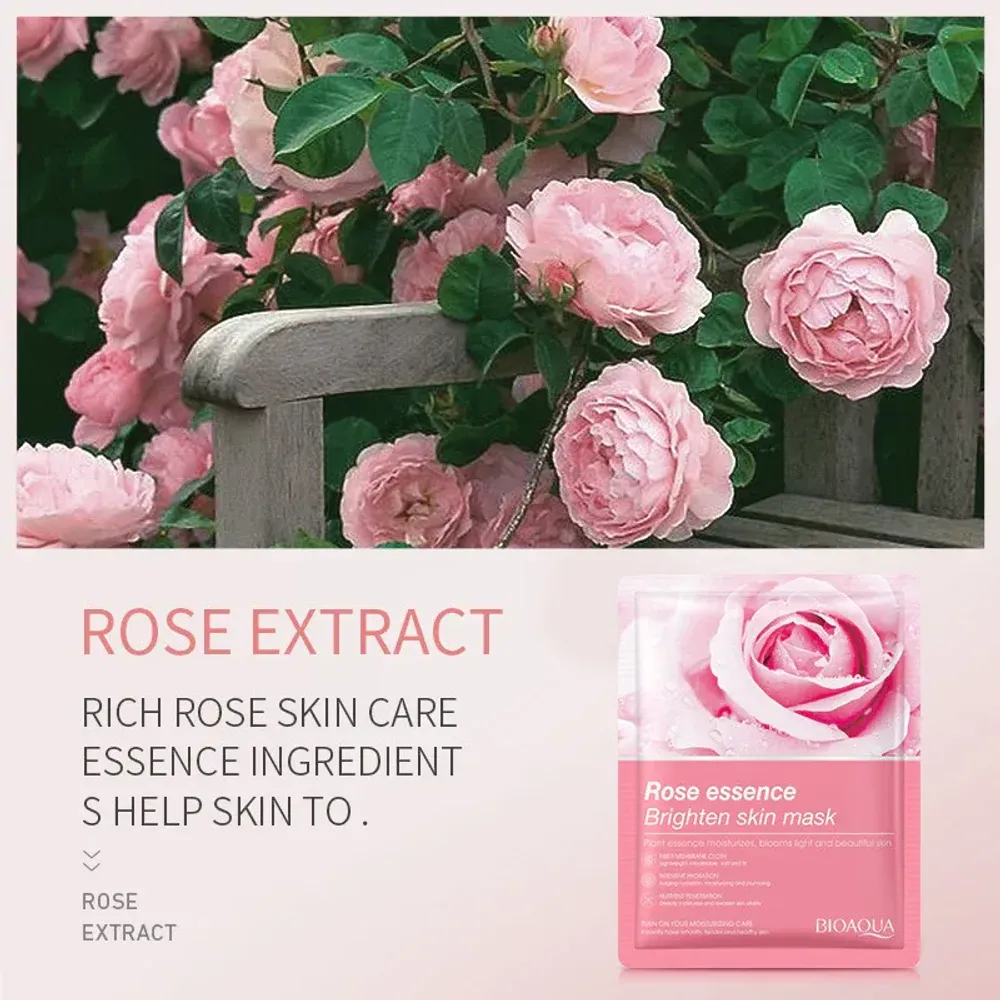 Bioaqua Rose Essence Brightening Skin Sheet Mask - 25g  