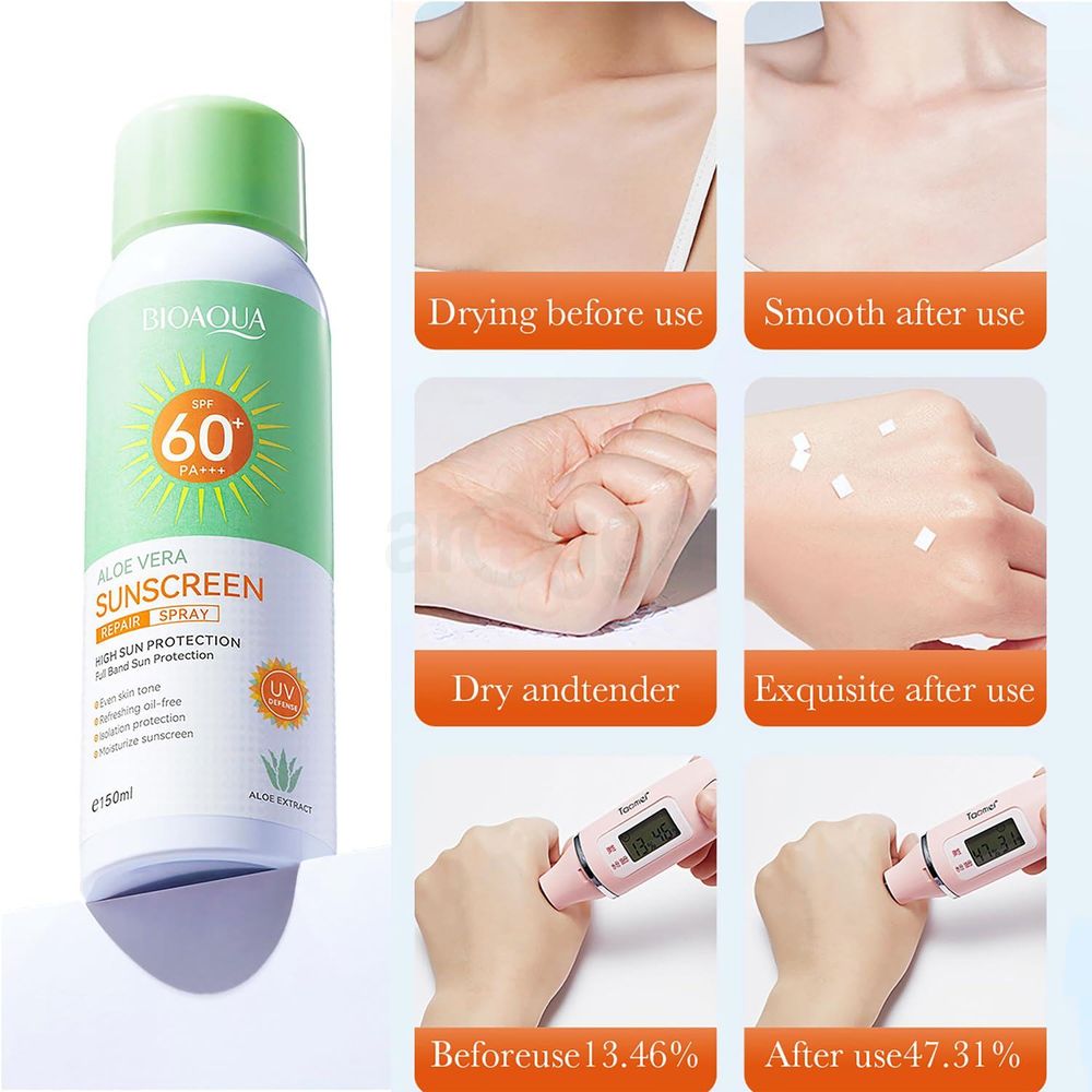 Bioaqua Aloe Vera Sunscreen Repair Spray SPF60+ PA+++  150ml  