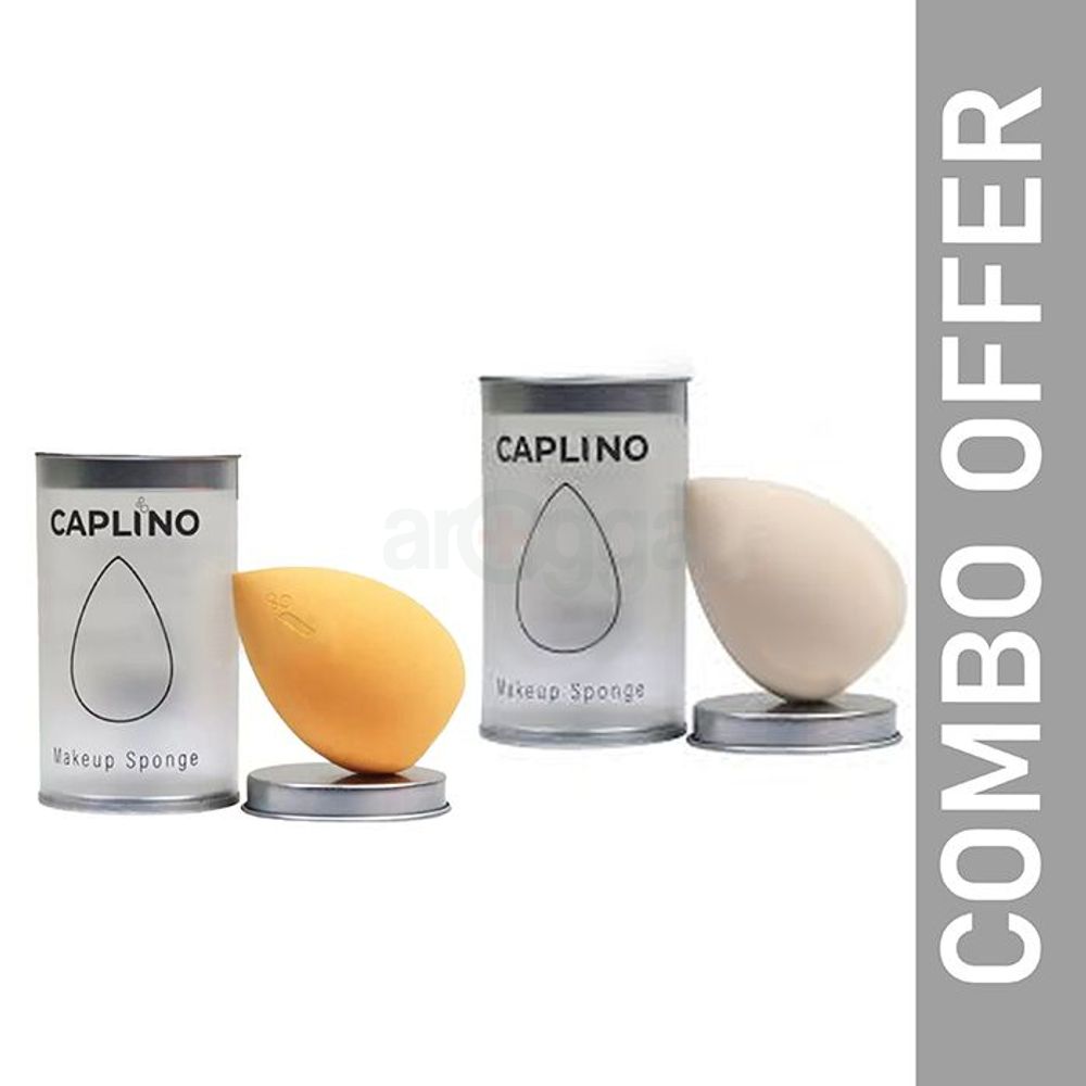 Caplino Beauty Makeup Sponge Yellow 1Pc and Caplino Beauty Makeup Sponge Ash 1Pc  