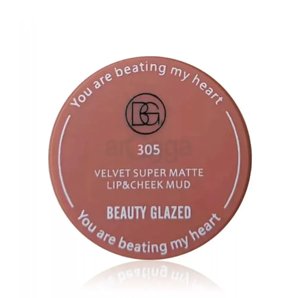 Beauty Glazed Velvet Super Matte Lip & Cheek Mud 305 (2.5g) and Beauty Glazed Waterproof & Long Lasting Lip Liner Rose Dust B106 (0.6g)  