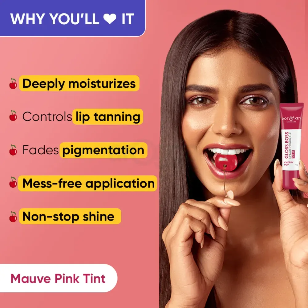 Dot and Key Gloss Boss Vitamin C + E Lip Balm - Cherry Pop  