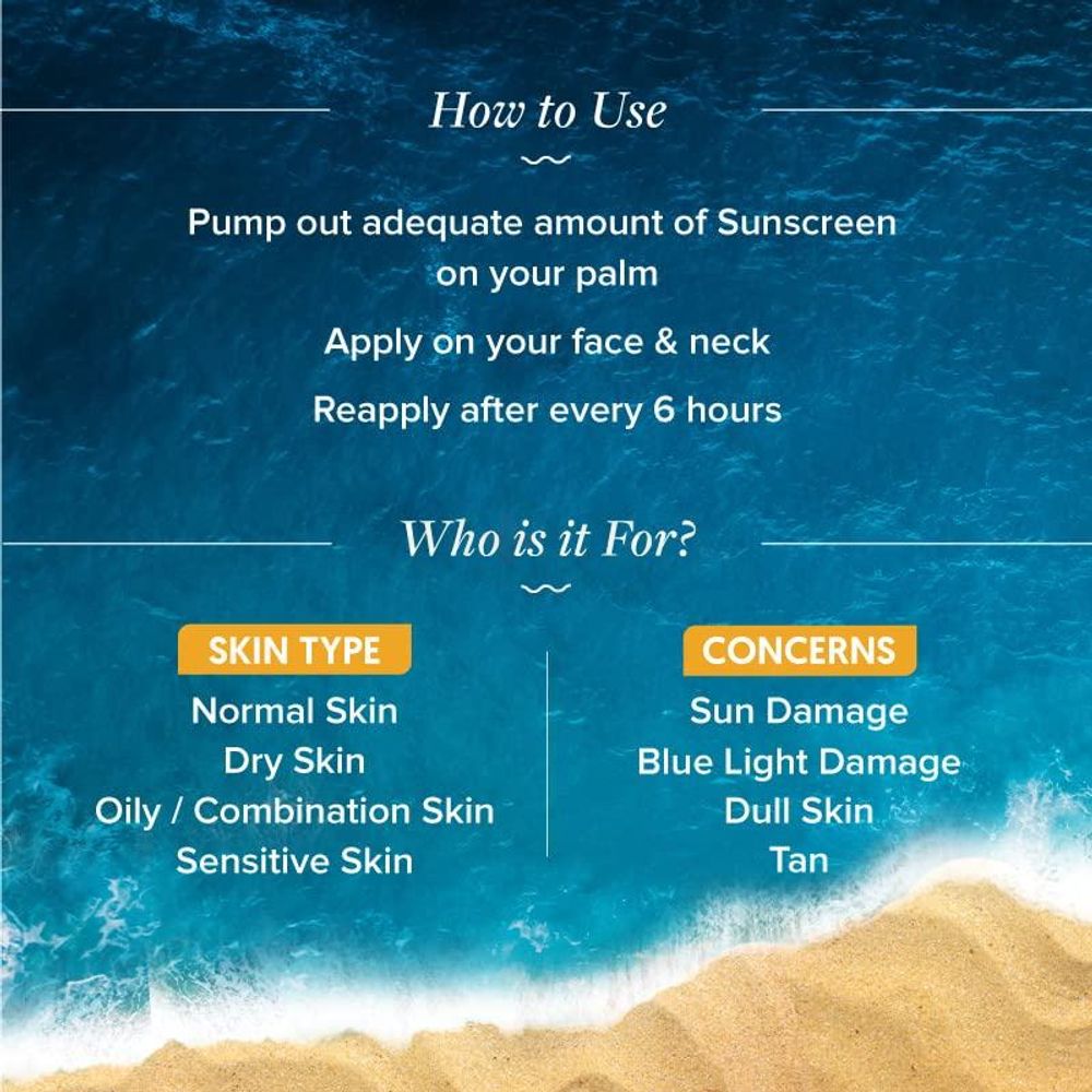 Aqualogica Glow+ Dewy Sunscreen SPF 50 PA++++ with Papaya & Vitamin C   
