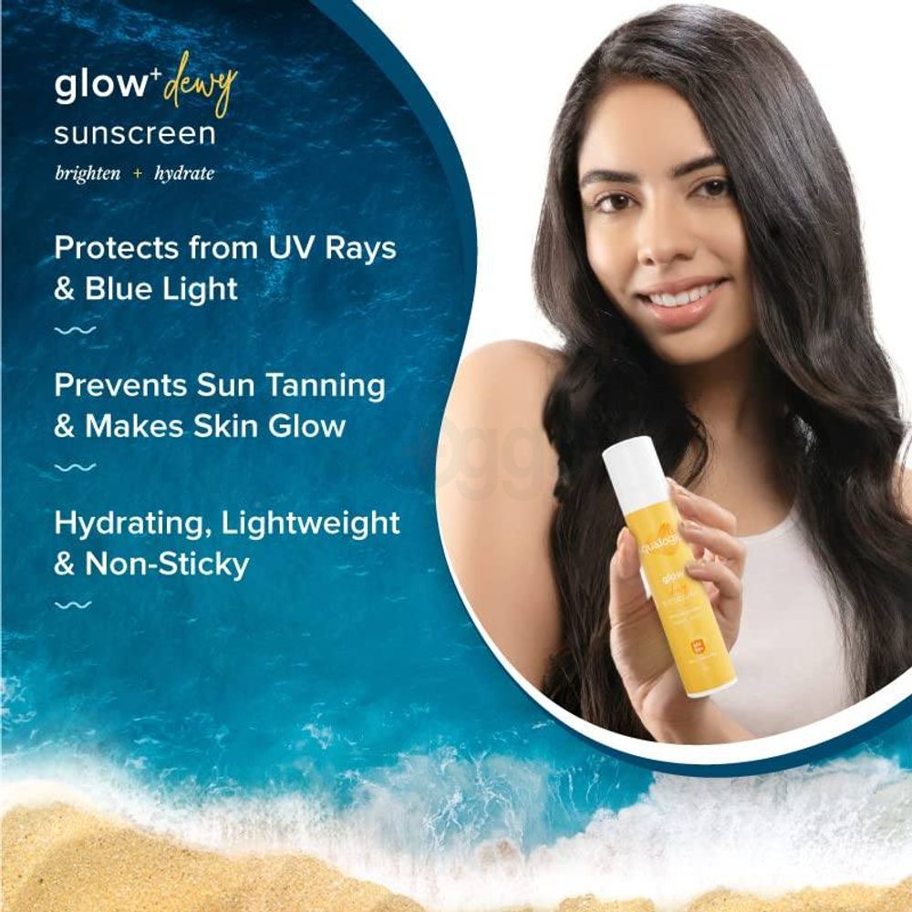 Aqualogica Glow+ Dewy Sunscreen SPF 50 PA++++ with Papaya & Vitamin C   