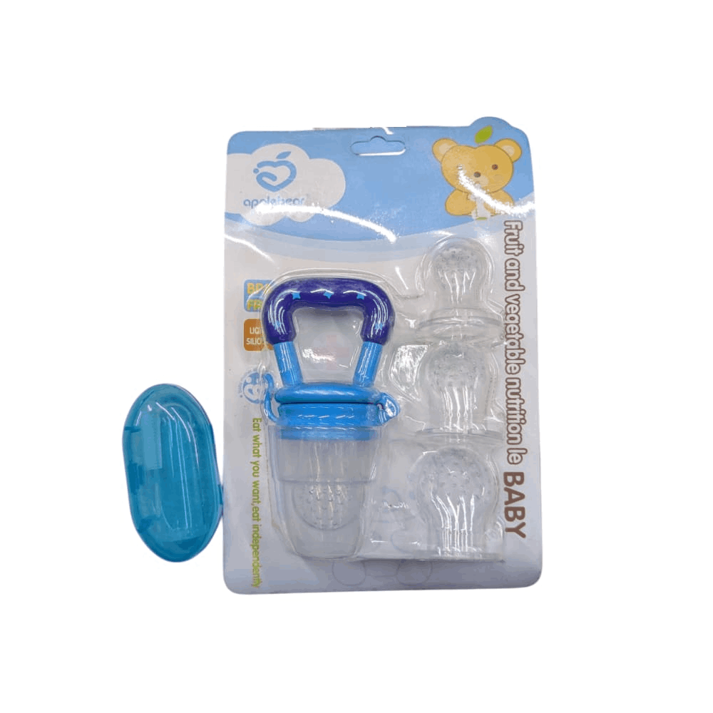 Apple Bear Pacifier Type Fruit Juicer (4+ Months) & Finger Baby Teeth Brush with Case Combo of 2  