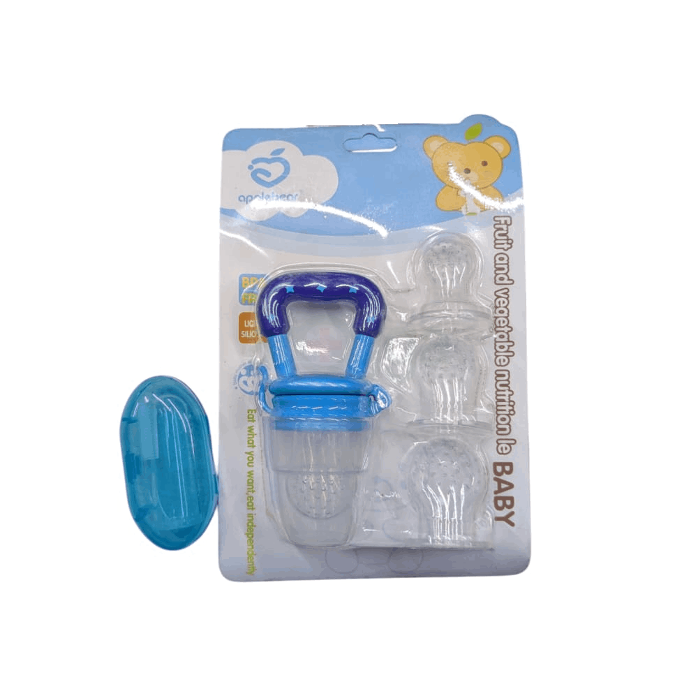 AppleBear Pacifier Type Fruit Juicer (4+ Months) & Finger Baby Teeth Brush with Case Combo of 2  