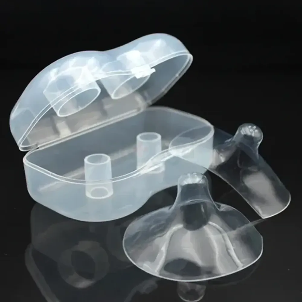 Buy Momeasy Breast Milk Collection Shells 2pcs & Get 2pcs Breastfeeding Silicon Nipple Shield with Carrying Boxes   