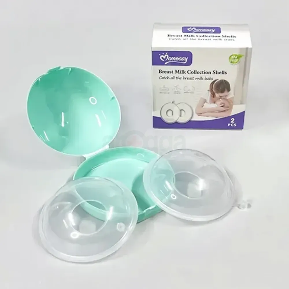 Buy Momeasy Breast Milk Collection Shells 2pcs & Get 2pcs Breastfeeding Silicon Nipple Shield with Carrying Boxes   