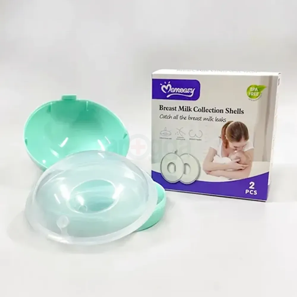 Buy Momeasy Breast Milk Collection Shells 2pcs & Get 2pcs Breastfeeding Silicon Nipple Shield with Carrying Boxes   