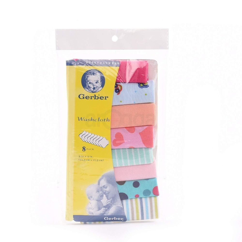 Buy Gerber Washcloths 8 Pack Set & Get Kids Shampoo Cap (3+ Months) Free  